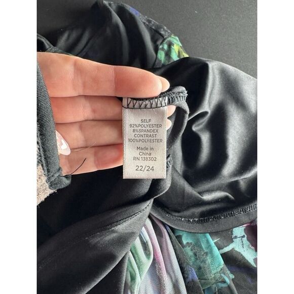 Avenue Semi-Sheer Tunic Top, 22 3/4 Sleeves, Watercolor Whimsigoth Fairy‎ - Picture 5 of 7